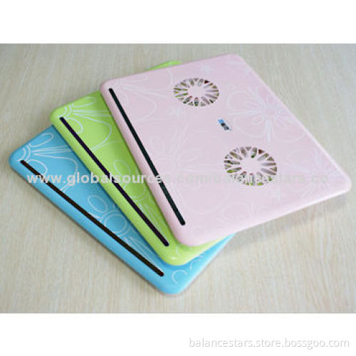 Colorful Laptop Cooling Pad/Cooler Pads, Fashionable Ultra-thin and Lightweight, GreenNew